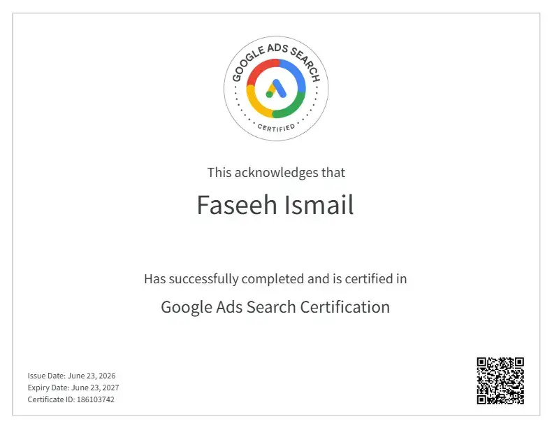 Google Ad Search Certificate