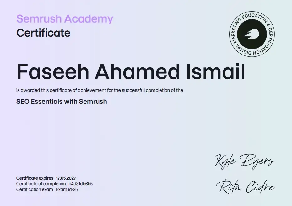 SEMrush Certification